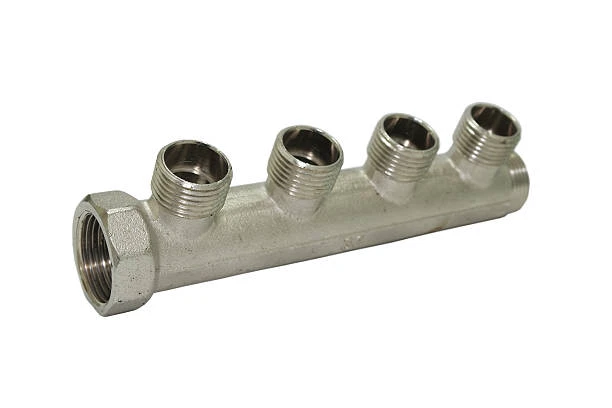 brass manifold with valve for HVAC applications