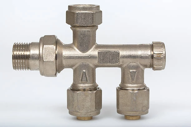 brass manifold with valve for HVAC applications