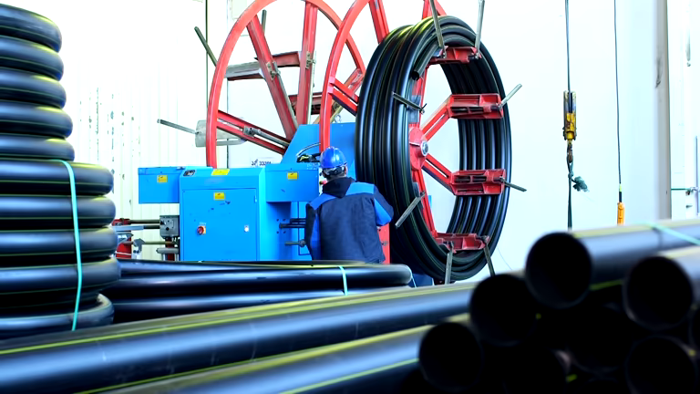 Flexible polyethylene pipes for water supply lines